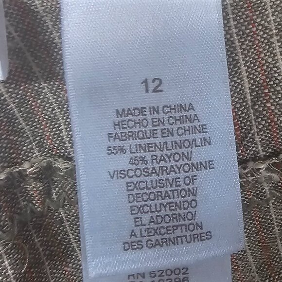 JH Collectibles Green Orange Striped Crop Pants Linen Blend Boho 12 - Picture 12 of 14